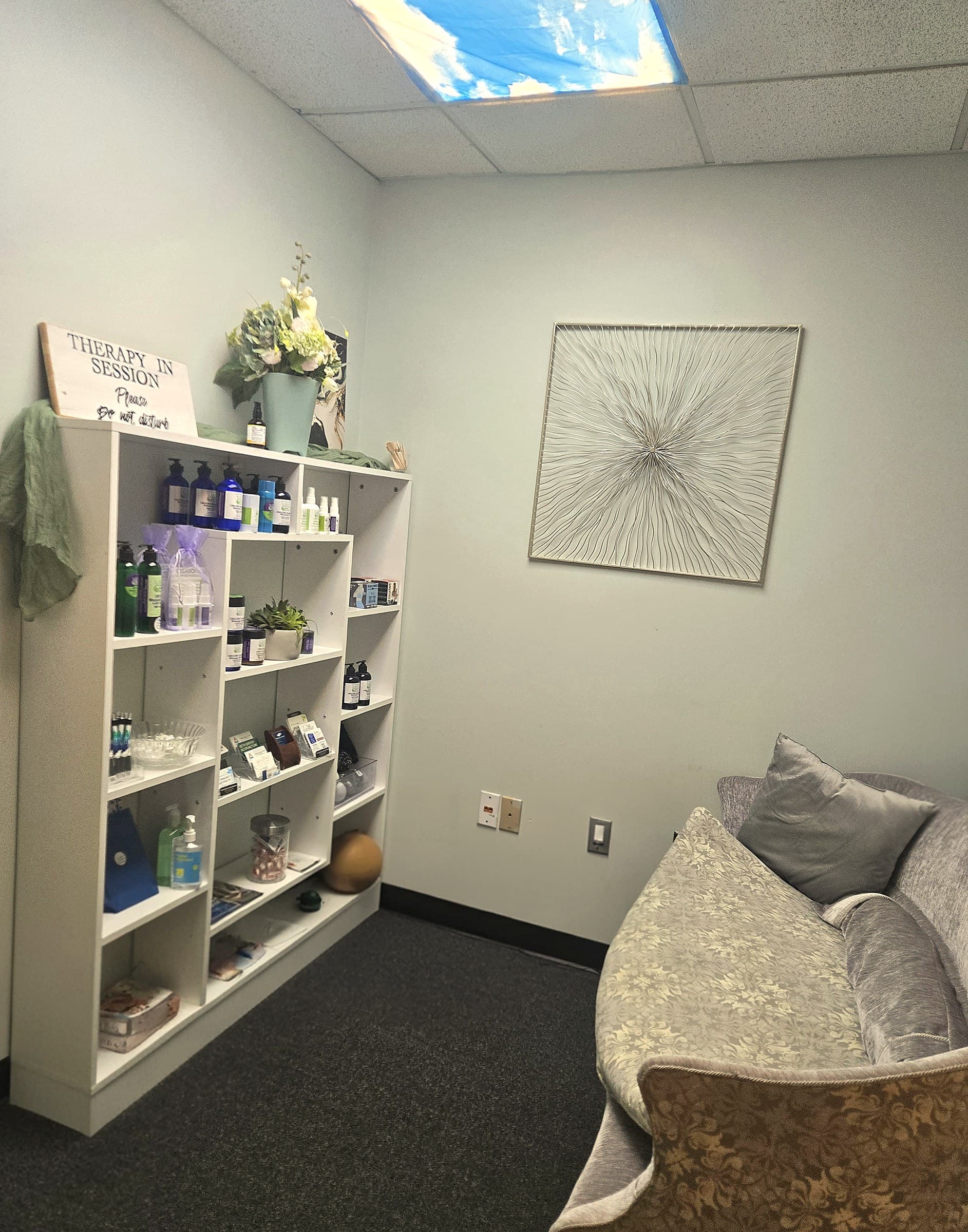 Waiting room at Strength and Power Massage in Concord NH